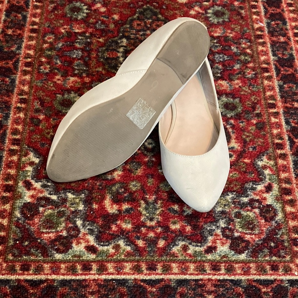 Beige Pointed Toe Flat - Picture 2 of 3